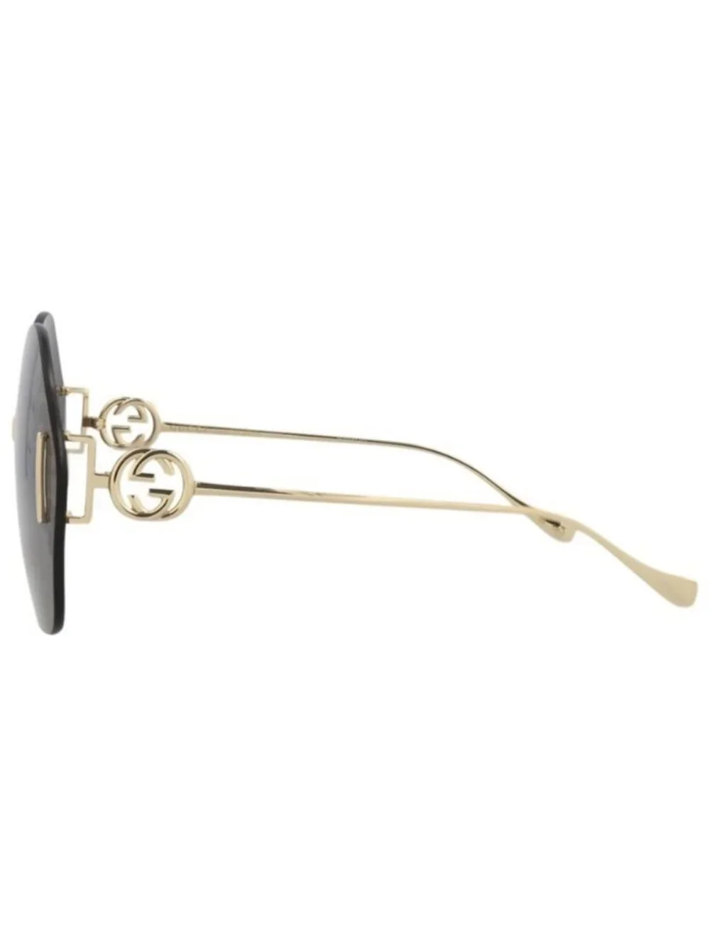 New Gucci Womens Round/Oval Gold Gold Grey Fashion Designer Sunglasses